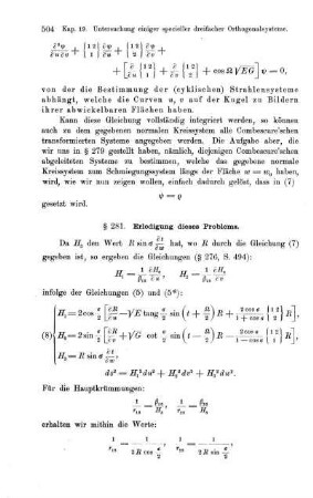 § 281. Erledigung dieses Problems.