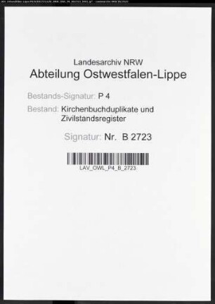 Heiratsbelege zum Zivilstandsregister von Rhynern (H 1811)