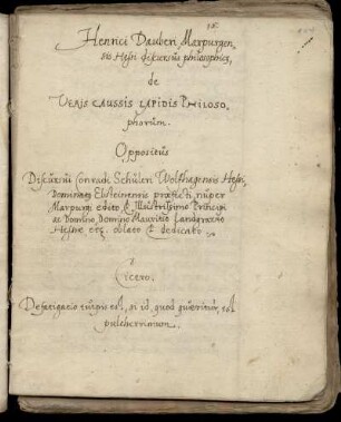 Discursus philosophicus de veris causis lapidis philosophorum