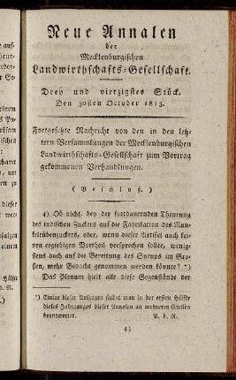 Drey und vierzigstes Stück. Den 30sten October 1813.