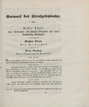 Entwurf des Strafgesetzbuchs.