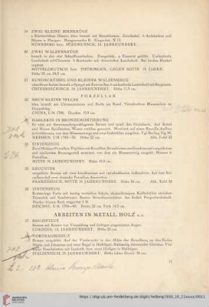 Arbeiten in Metall und Holz (Nr. 27-40)