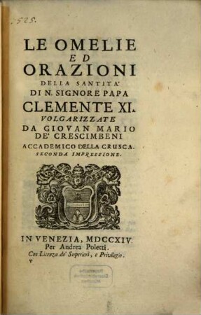 Le omilie ed orazioni della Santità