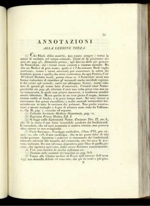 Annotazioni Alla Lezione Terza.
