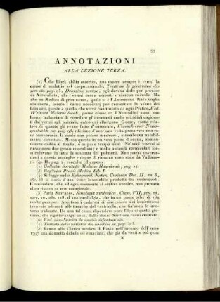 Annotazioni Alla Lezione Terza.