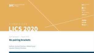 Re-pairing brackets: Q/A Session F - Paper F4.D