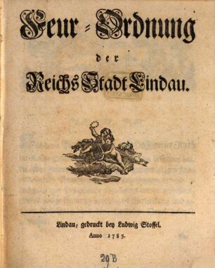 Feur-Ordnung der Reichs Stadt Lindau
