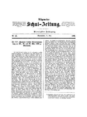 Die XIV. allgemeine deutsche Lehrerversammlung am 26., 27. und 28. Mai 1863 zu Mannheim