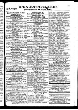 638. Ausgabe. Montag, 16. August 1915
