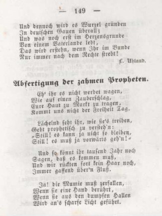 Abfertigung der zahmen Propheten