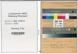 Entnazifizierung Fritz Herning , geb. 03.05.1905 (Ingenieur)