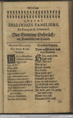 Quatre Dialogues Familiers, En François & Allemand