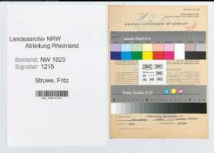 Entnazifizierung Fritz Struwe , geb. 11.04.1895 (Metzgermeister)