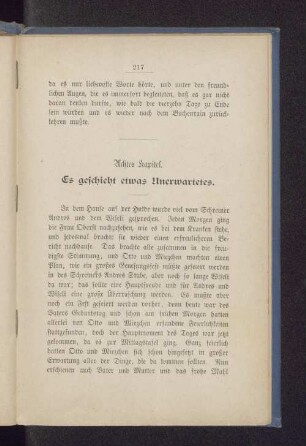 Achtes Kapitel. Es geschieht etwas Unerwartetes.