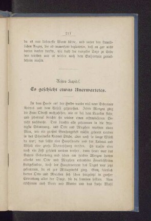 Achtes Kapitel. Es geschieht etwas Unerwartetes.