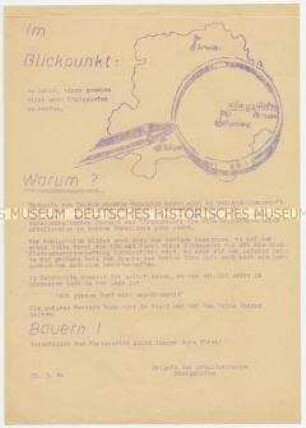 Flugblatt der Brigade der Arbeiterklasse Königshofen für Eintritt in die LPG