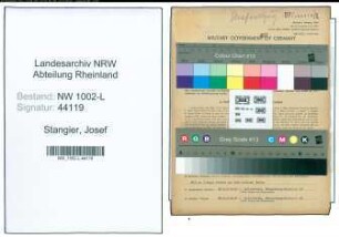 Entnazifizierung Josef Stangier , geb. 02.01.1913 (Rangierer)