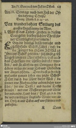 Am IV. Sontage nach dem Fest der Offenbahrung Christi
