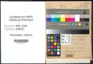 Entnazifizierung Helene Schroeder , geb. 05.05.1894 ()