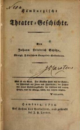 Hamburgische Theater-Geschichte