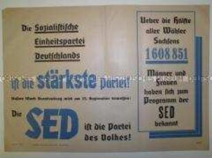 Maueranschlag der SED mit Wahlwerbung für die Gemeindewahlen in Brandenburg 1946