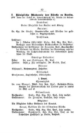Königl. Akademie der Künste zu Berlin