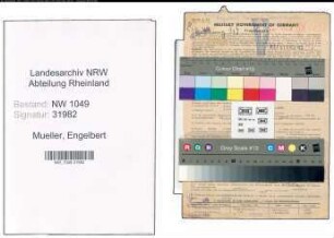 Entnazifizierung Engelbert Mueller , geb. 26.01.1907 (Schuhmachermeister)
