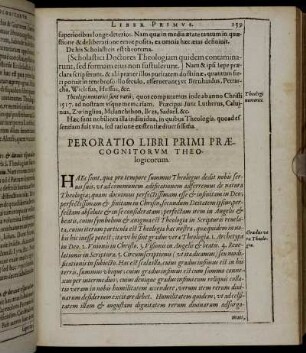 Peroratio Libri Primi Praecognitorum Theologicorum