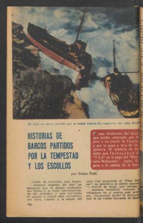 Historias de barcos partidos por la tempestad y los escollos