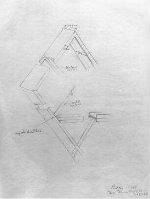 Innenstruktur der Fläche, zwei Flächen, vertikal, diagonal