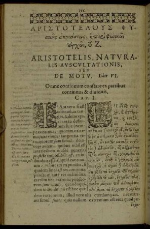 [...] Aristotelis, Naturalis Auscultationis, Seu De Motu, Liber VI.