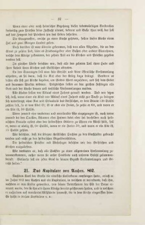 21. Das Kapitulare von Aachen. 802
