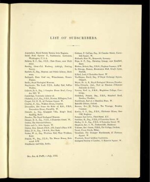 List of Subscribers.