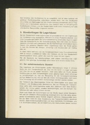 3. Standortfragen für Lagerhäuser