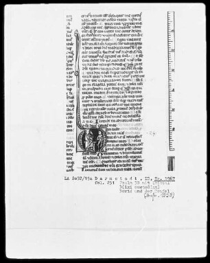 Biblia sacra mit Missale — Initiale D (ixi custodiam) mit David und dem Teufel, Folio 251recto