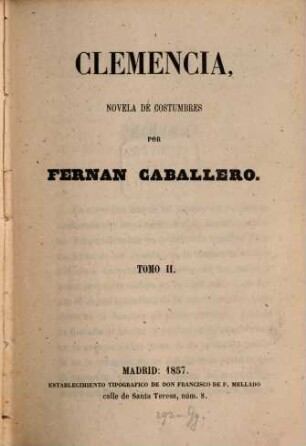 Clemencia : novela de costumbres. 2