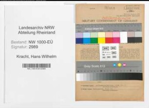 Entnazifizierung Hans Wilhelm Kracht, geb. 22.08.1888 (Polizeirat)