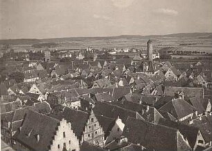 Rothenburg ob der Tauber, Blick vom Rathausturm zum Faulturm