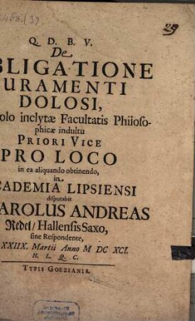 De obligatione iuramenti dolosi