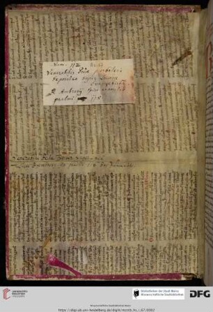 Aus eine zweispaltigen Hs. des 12./13. Jh.s: Honnorius Augustodunensis, Speculum ecclesiae; Expositio missae