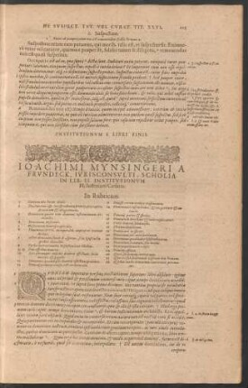 Ioachimi Mynsingeri A Frundeck, Iurisconsulti, Scholia In Lib. II. Institutionum Fl. Iustiniani Caesaris.