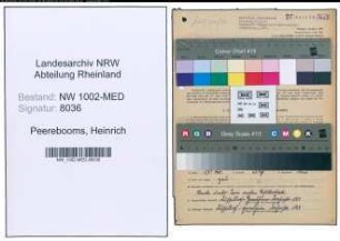 Entnazifizierung Heinrich Peerebooms , geb. 05.12.1904 (Pfleger)
