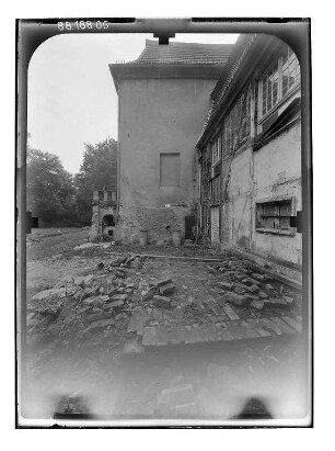 Trebbin-Blankensee, Dorfstraße 1. Herrenhaus (1740). Rückseite (Teilansicht)