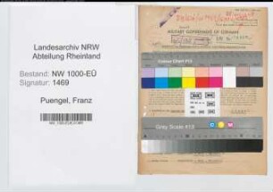 Entnazifizierung Franz Puengel, geb. 11.09.1914 (Polizeibeamter)