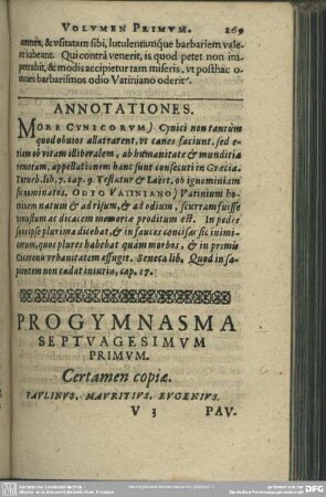 Progymnasma Septuagesimum Primum. Certamen copiae