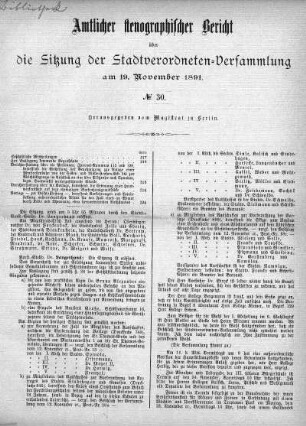 No. 30, 19. November 1891
