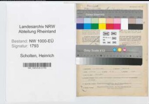 Entnazifizierung Heinrich Scholten, geb. 01.06.1909 (Finanzinspektor)