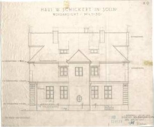 Fischer, Theodor; München - Solln; Haus Schickert - Nordseite (Ansicht)