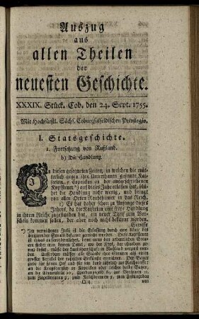 XXXIX. Stück. Coburg, den 24. Sept. 1755.