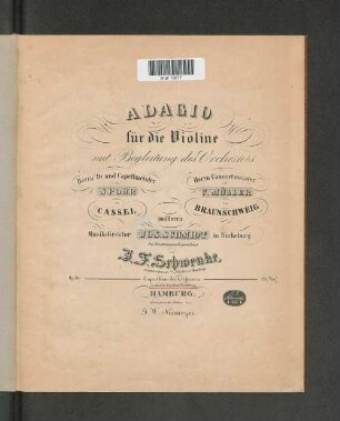 Adagio für die Violine : mit Begleitung des Orchesters